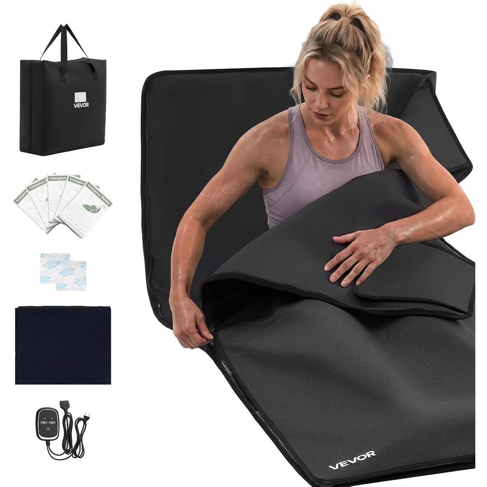 VEVOR Infrared Sauna Blanket 73 x 35 in, Portable PU Leather Sauna Bag